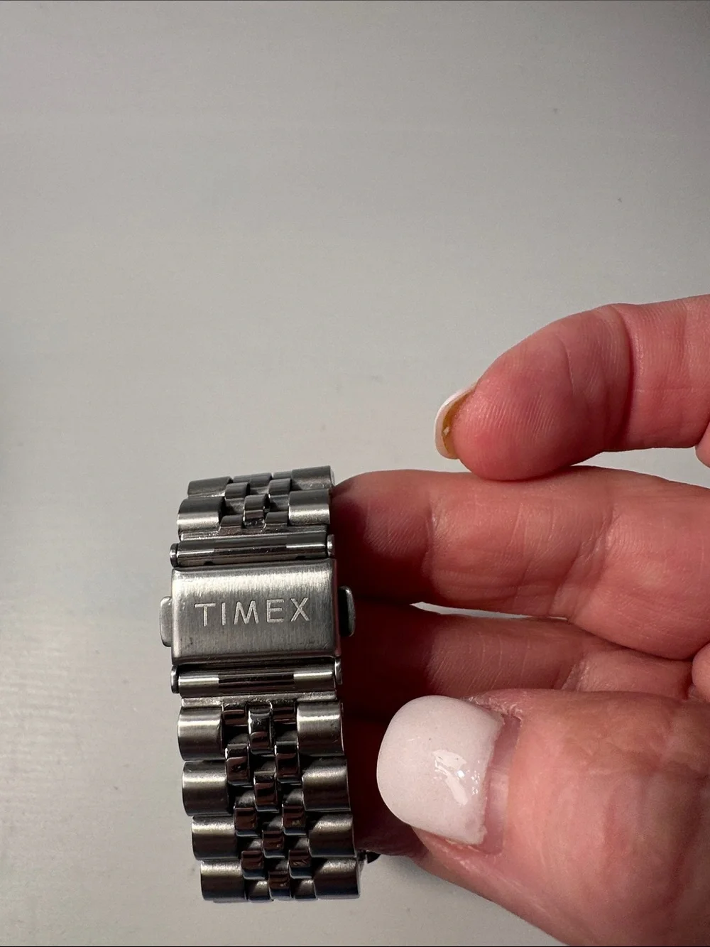Men’s Timex Silver Watch with White Dial No Links, No Box